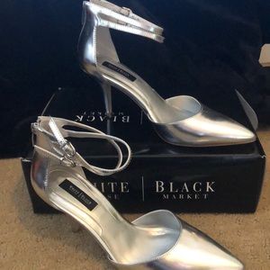 Silver heels size 9